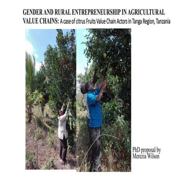 Gender and Rural Entrepreneurship in Agricultural Value Chains