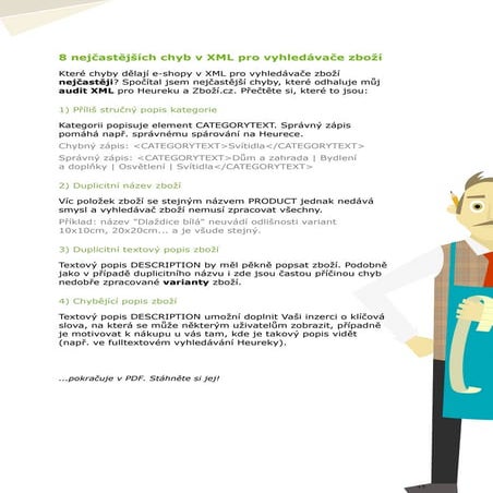 8 nejčastějších chyb v XML pro vyhledávače zboží, náhled publikace