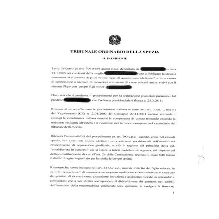 Decreto Tribunale Spezia