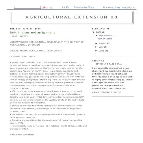 Agricultural Extension and Communication