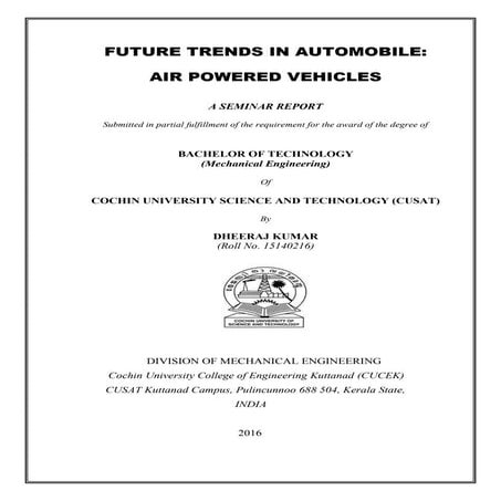 report of air powered cars | DOCX