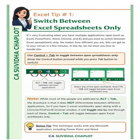 Top 10 Excel Tips for Efficiency | Learn Advanced Excel Techniques CA ...
