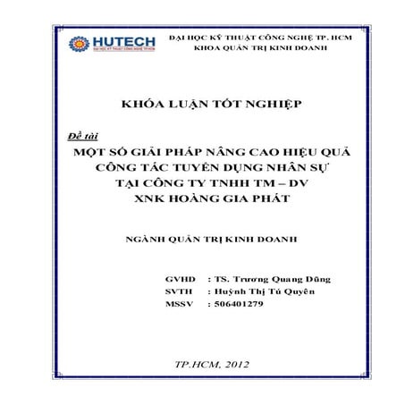  Một số giải pháp nâng cao hiệu quả công tác tuyển dụng nhân sự tại công ty T...