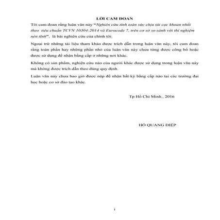 Luận văn: Nghiên cứu tính toán sức chịu tải cọc khoan nhồi theo tiêu chuẩn TC...