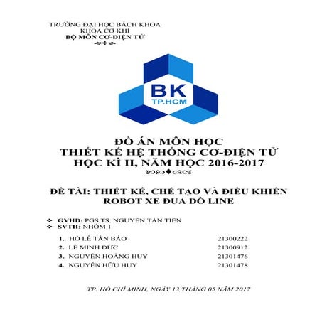 Đề tài: Thiết kế, chế tạo và điều khiển robot xe đua dò line, HAY