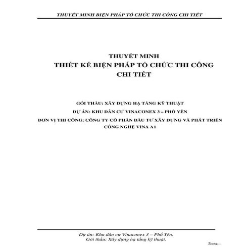 Luận văn: Thuyết minh biện pháp tổ chức thi công chi tiết dự án khu dân cư Vi...