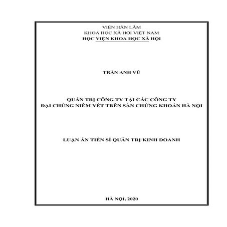 Luận án: Quản trị công ty tại các Công ty đại chúng niêm yết trên sàn chứng k...
