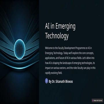 Artificial Intelligence in Emerging Technology