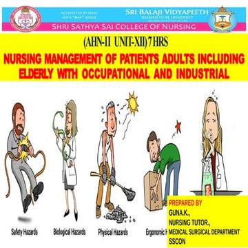 OCCUPATIONAL DISORDERS.pptx ADULT HEALTH NURSING-II | PPTX