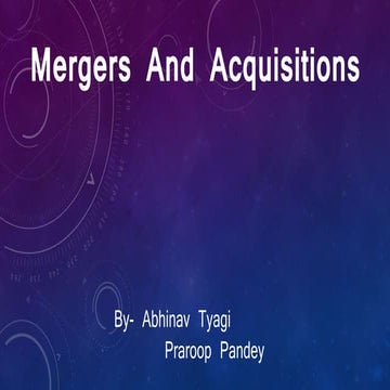 Merger and acquisitions