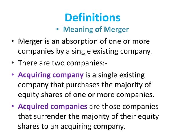 Merger and-amalgamation