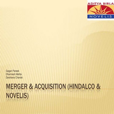 Merger & acquisition, Hindalco Novelis