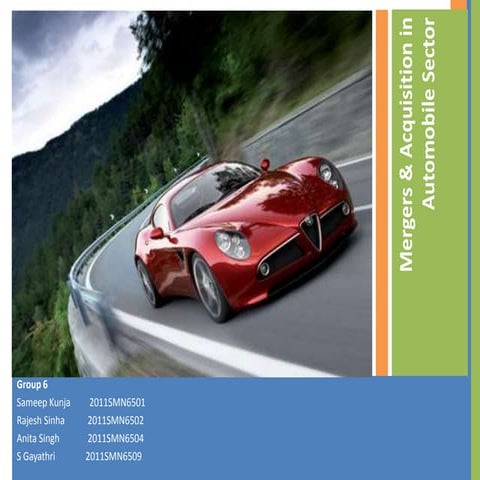Merger and acquisitions in autobile sector