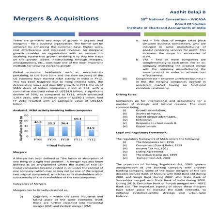 Mergers & Acquisitions 2013 | Aadhit B Balaji 