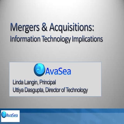 Mergers &amp; Acquisitions   It Implications