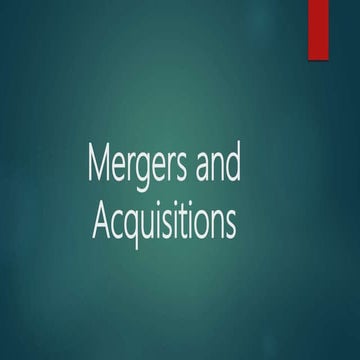 Mergers and acquisions