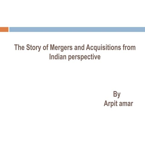 Mergers and acquisition (A study on main elements and their behavior)