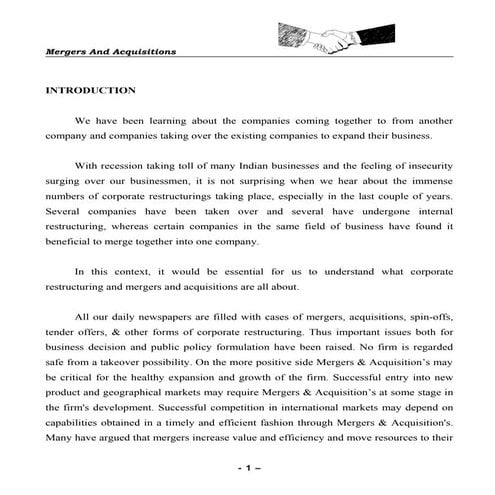 Mergers and acquisitions