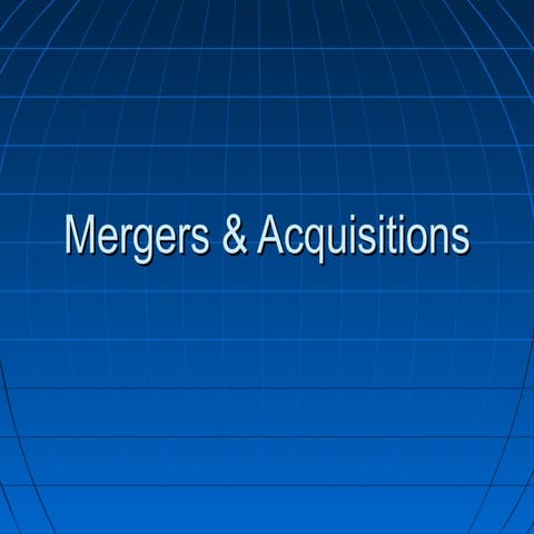 Mergers and acquisitions