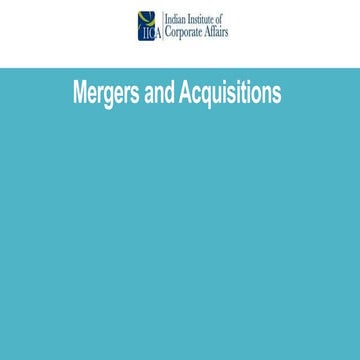 Mergers and Acquisitions and it's detailed information