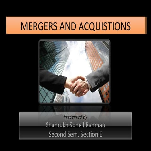 Mergers And Acquisitions,Shahrukh Rahman