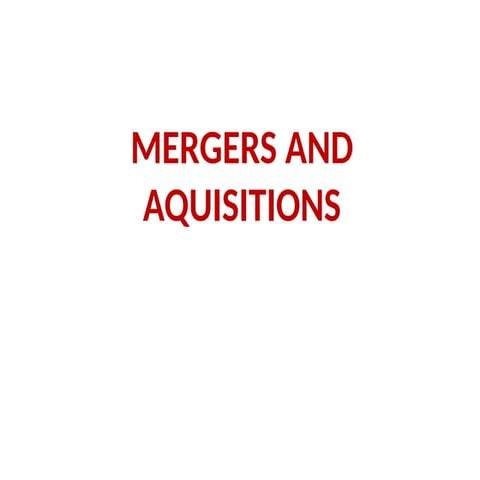 Study on MERGERS AND AQUISITIONS PPT.pptx