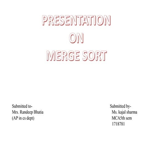 Merge sort | PPTX