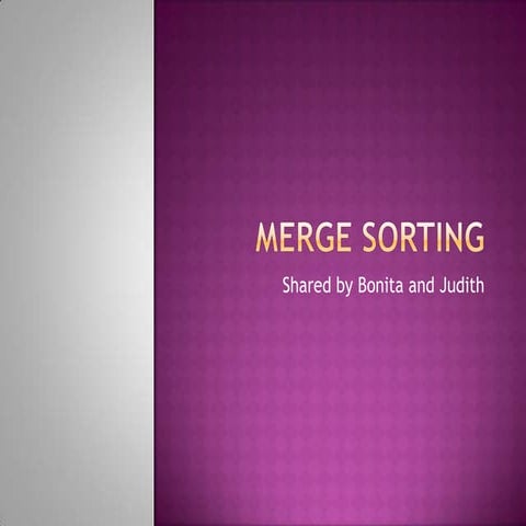 Merge sorting v2 | PPT