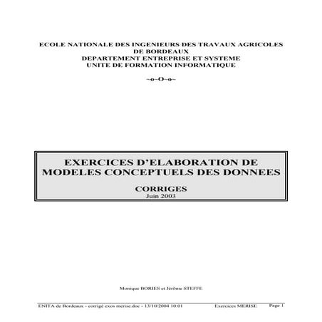 Merise  exercices-mcd_corriges