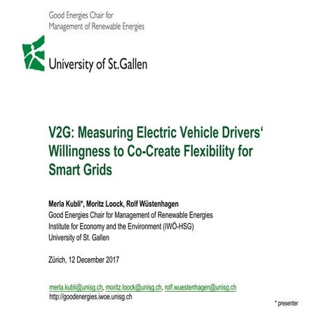 V2G: Measuring Electric Vehicle Drivers’ Willingness to Co-create Flexibility...