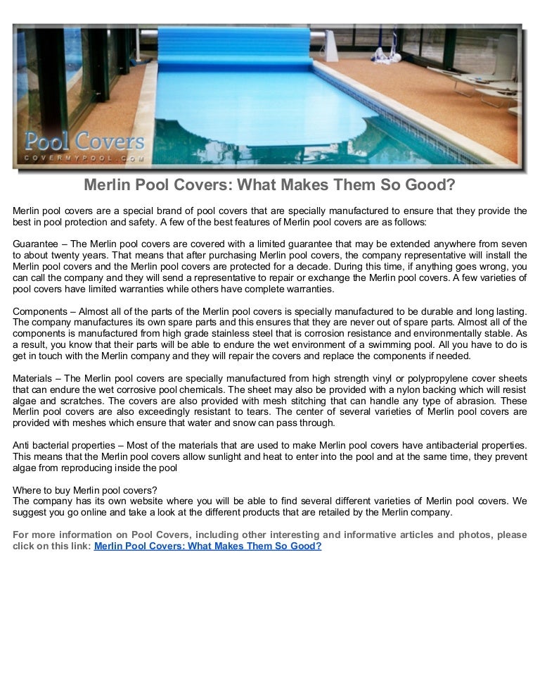 Merlin Pool Covers: What Makes Them So Good?