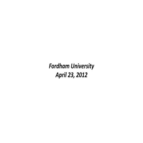 Fordham University Presentation