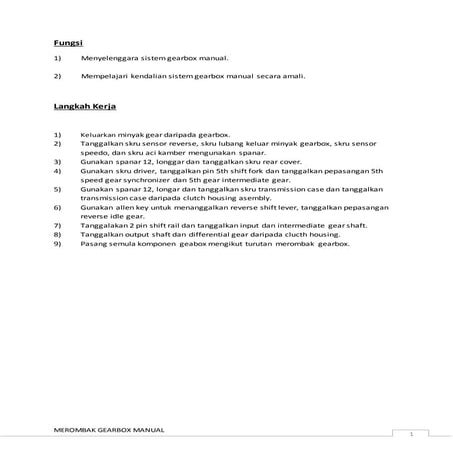 Merombak gearbox manual 