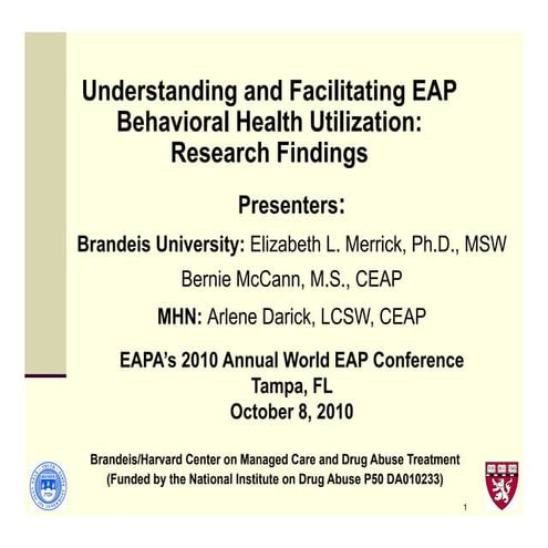 Understanding and Facilitating EAP Behavioral Health Utilization: Research Fi...