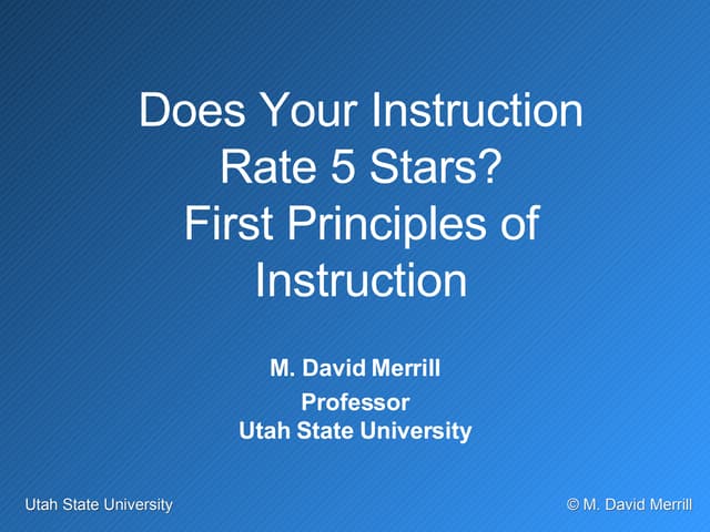 Merrill’s first principles of instruction | PPTX