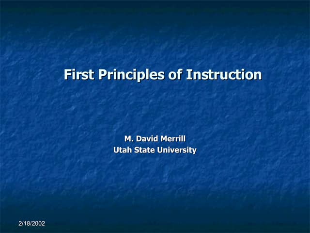 Merrill’s first principles of instruction | PPTX