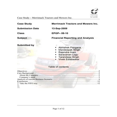 Merrimack tractors   analysis - final