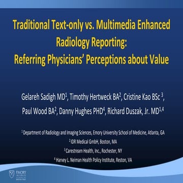 Traditional Text-only vs. Multimedia Enhanced Radiology Reporting