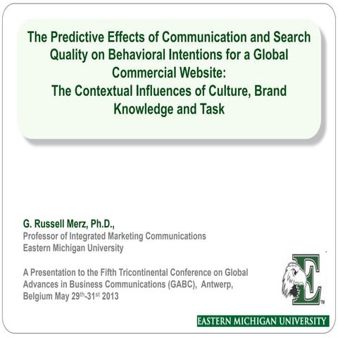 The Predictive Effects of Communication and Search Quality on Behavioral Inte...