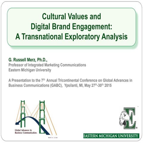 Cultural Values and Digital Brand Engagement: A Transnational Exploratory A...