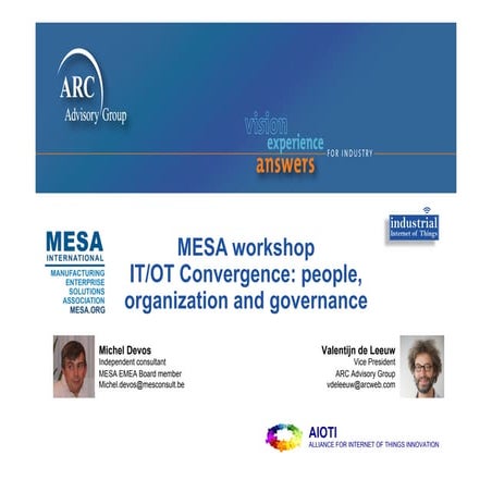 MESA workshop ARC Europe Industry Forum 2016