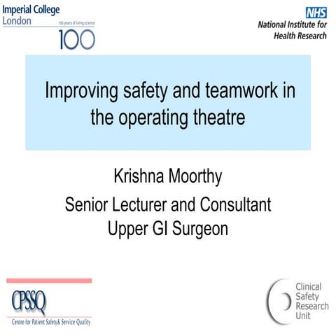 Experience with the implementation of the WHO checklist and briefing in the o...