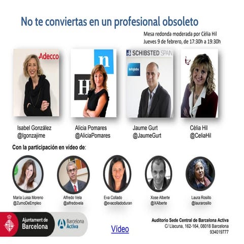 Mesa redonda Barcelona Activa -  No te conviertas en un profesional obsoleto ...