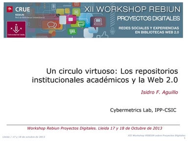 Un circulo virtuoso: Los repositorios institucionales académicos y la Web 2.0