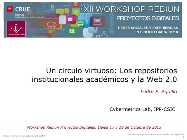 Un circulo virtuoso: Los repositorios institucionales académicos y la Web 2.0