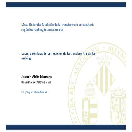 Medición de la transferencia universitaria según los ranking internacionales
