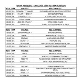 Mesas examenes feb 2015