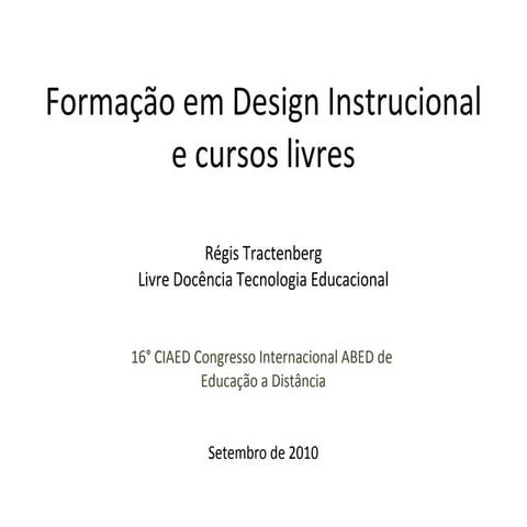 Formação em DI e cursos livres