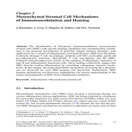 Mesenchymal stem cell therapy | PDF