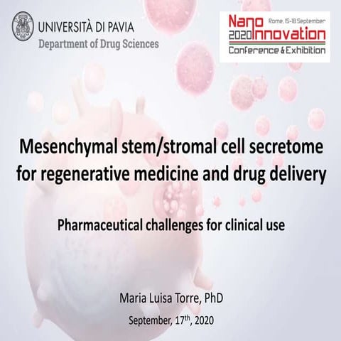 Mesenchymal Stem Stromal Cells Seretome For Regenerative Medicine And ...
